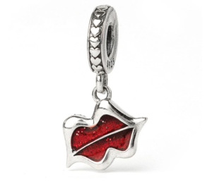 Berloque Charm Beijo Vermelho